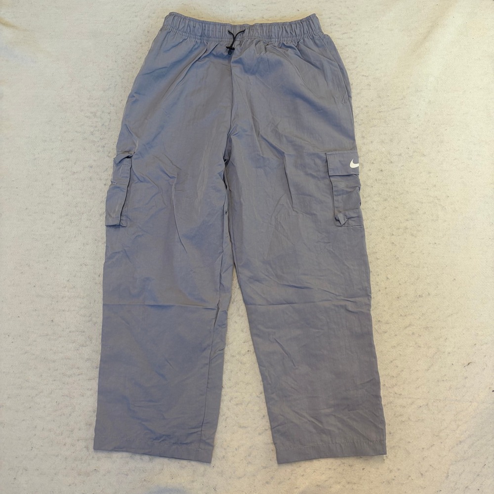 Nike Cargo Pants Men Small Gray Nylon Swoosh Logo Lightweight Outdoor Casual